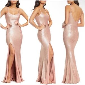 Dress the population maxi sequin dress rose pink M